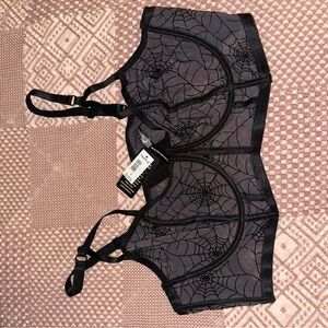 Black Spider Web Lace Bralette